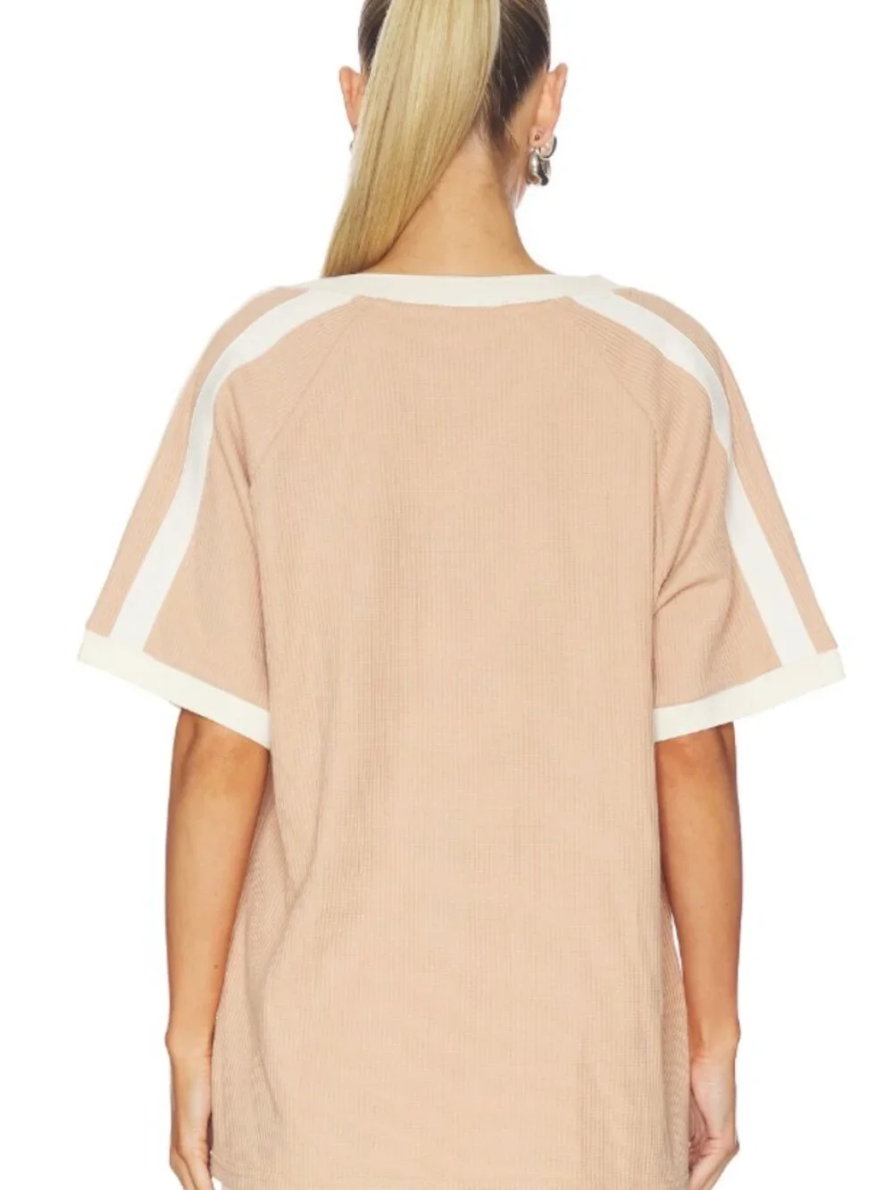 Araminta James Chilli 99 Waffle Tee in Latte Unique - Picture 3 of 5